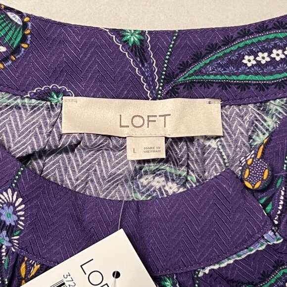 Loft Paisley Button Raglan Blouse - Picture 7 of 8